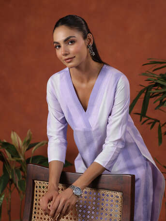 Jaipur, Clothing & Accessories, INR 1399,  Shop Purple Cotton Self Design Straight Kurta Set For Women