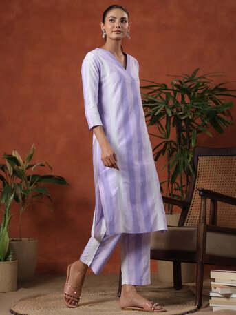 Jaipur, Clothing & Accessories, INR 1399,  Shop Purple Cotton Self Design Straight Kurta Set For Women