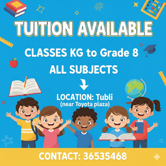 Tubli, Lessons Offered, Tuition Available &ndash; KG To Grade 8 All Subjects
