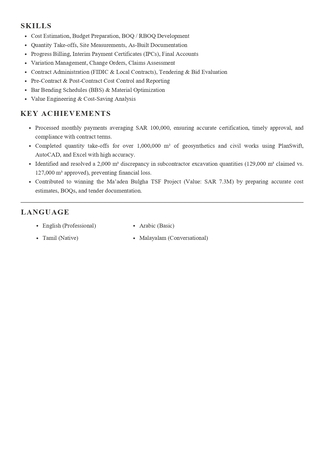 Riyadh, Job Seekers, Quantity Surveyor | 7+ Years Experience | SCE Member