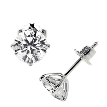 New York, Jewelry, USD 1629,  Buy 3.00 Cttw Round Cut Lab Grown Diamond Earrings For Her At GemsNY
