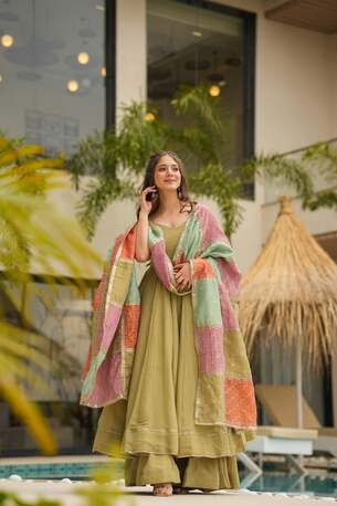 Jaipur, Clothing & Accessories, INR 7500,  Shop Green Harmony Suit Set With Printed Dupatta