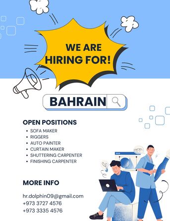 Jidhafs, Jobs, HIRING FOR BAHRAIN