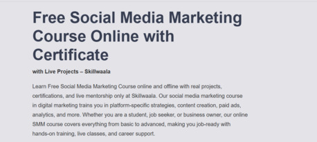 Jaipur, Education, Social Media Marketing Courses &ndash; 100% Free Online & Offline Classes | Skillwaala