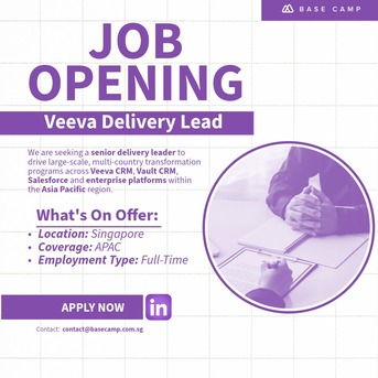 Singapore, Jobs, Hiring Veeva Delivery Lead In Singapore - Base Camp Recruitment