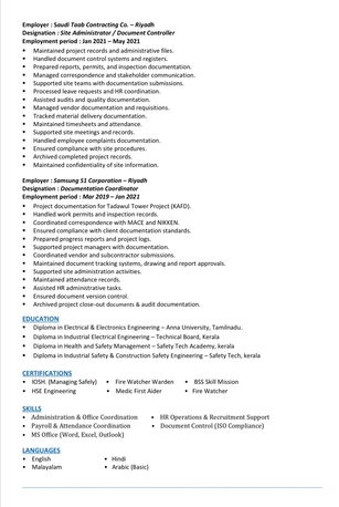 Riyadh, Job Seekers, HR & Administrative Roles &ndash; HR Administration, Document Control Management, Business Admin