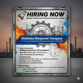 Jubail, Jobs, Welding Supervisor And Tank QC