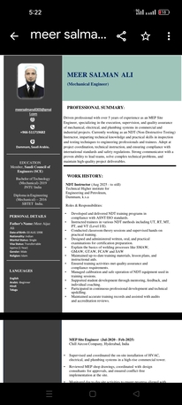 Dammam, Job Seekers, Mechanical Engineer