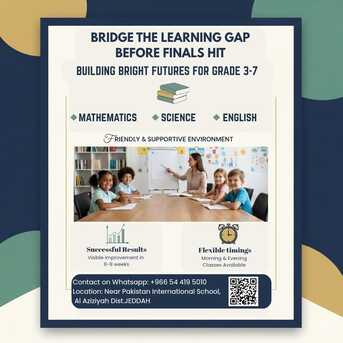 Al Aziziyah, Lessons Offered, Tuition - Mathematics, Science, English