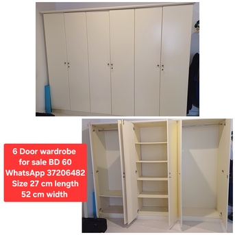 Manama, Furniture, BHD 60,  ✅️Wardrobe 6 D00R For Sale In Good Condition With Delivery