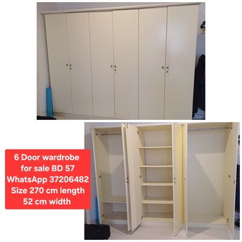 Manama, Furniture, BHD 57,  ✅️Wardrobe 6 D00R For Sale In Good Condition With Delivery