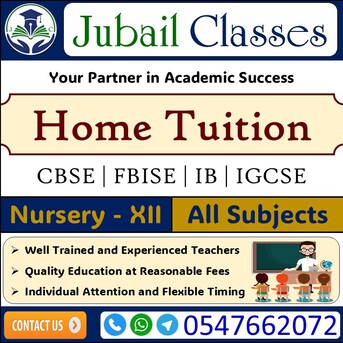 Jubail, Lessons Offered, Home Tuition / Home Tutors - Jubail Classes