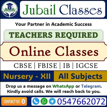 Najran, Jobs, TEACHERS REQUIRED &ndash; Online Classes - Jubail Classes