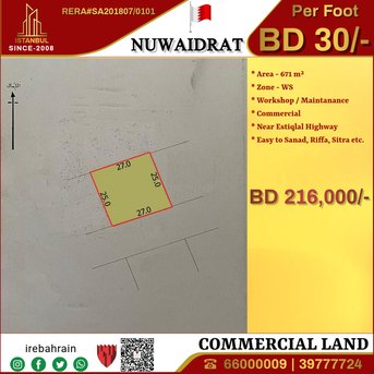 Sanad, Commercial Plots, BHD 30,  Industrial Plot ( WS ) For Workshops In Nuwaidrat