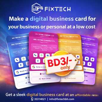 Manama, Web Design & Development, Create Your Own Digital Business Card - BD3/-