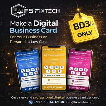 Manama, Web Design & Development, Create Your Own Digital Business Card - BD3/-