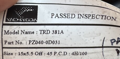 Thuqbah, Auto Parts, SAR 700,  Alloy Rims For Sale &ndash; TRD 381A (15&rdquo;)