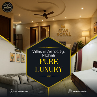 Punjab, Villas, INR 9000,  Furnished,  Villas In Aerocity Mohali | Luxury 3BHK Stay By StayRoyal