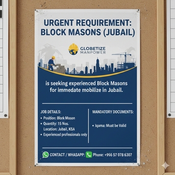 Jubail, Jobs, BLOCK MASON