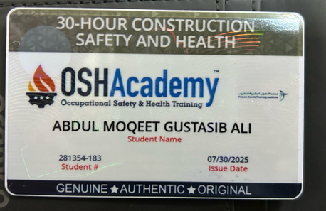 Dammam, Job Seekers, ARAMCO APPROVED (WPR) + (OSHA)