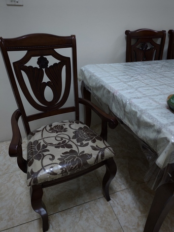 Jeddah, Furniture, SAR 2000,  Elegant 8-Piece Dark Brown Wooden Dining Set( Home Centre)