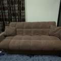 SAR 500,  Cozy Brown Polka Dot Sofa Bed &ndash; 3-Seater Sleeper Couch &ndash; Excellent Condition!