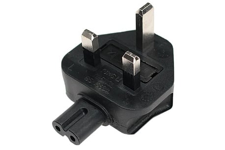 New York, Electronics, USD 6,  C7 To UK BS1363 Angled Power Plug Adapter