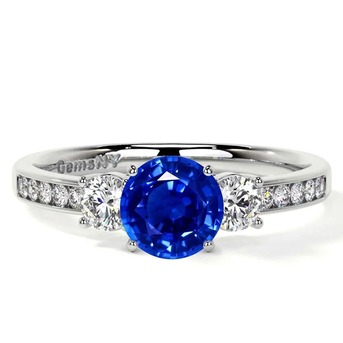 New York, Jewelry, USD 3963,  Luxury Diamond Sapphire Ring Prong & Channel Set