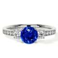 USD 3963,  Luxury Diamond Sapphire Ring Prong & Channel Set