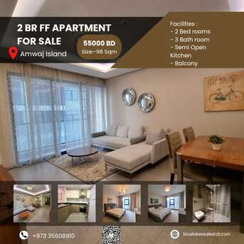 Amwaj Islands, Real Estate For Sale, BHD 55000,  2 BR,  98 Sq. Meter,  Hot Deal-  Beautiful 2 BR FF Apartment For Sale