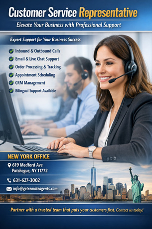 New York, Business, Customer Service Representative: Elevate Your Business With Professional Support