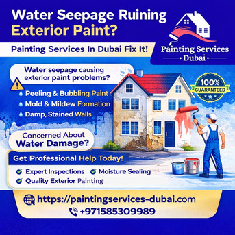 Dubai, Construction, Water Seepage Ruining Exterior Paint? Painting Services In Dubai Fix