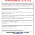 URGENT REQUIEMENT OF PROJECT ENGINEER  - CIVIL/ BUILDING CONSTRUCTION
