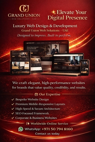 Dubai, Web Design & Development, Website Development Services Worldwide By Grand Union Web Solutions, UAE