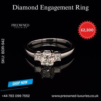 London, Jewelry, GBP 2300,  Elegant Diamond Ring - Timeless Sparkle At Exceptional Value