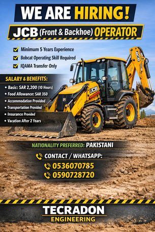 Rabigh, Jobs, JCB Operator
