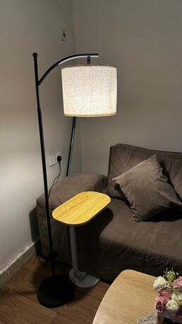 Riyadh, Furniture, SAR 900,  Modern L-Shaped Sofa (Very Clean) + Side Table & Lamp