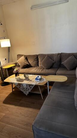 Riyadh, Furniture, SAR 900,  Modern L-Shaped Sofa (Very Clean) + Side Table & Lamp