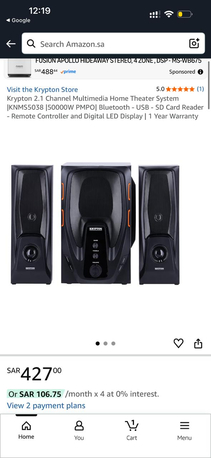 Dammam, Electronics, SAR 320,  Krypton 2.1 Home Theater System &ndash; Powerful Bass ???? Bluetooth