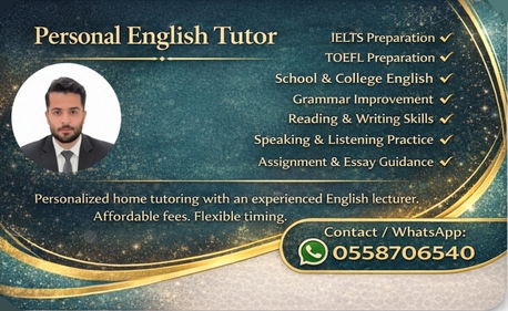 Jeddah, Job Seekers, English Language Teacher And Personal Tutor