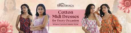 Jaipur, Clothing & Accessories, Stylish Cotton Midi Dress For Women &ndash; Soft & Elegant