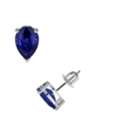 USD 1369,  AAAA Quality Tanzanite Stud Earrings &ndash; Pear Shape Tanzanite & Diamond Earrings In 18K Gold