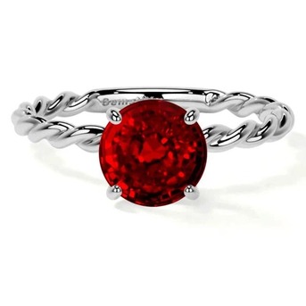 New York, Jewelry, USD 2895,  Luxury 0.65cts Round Shape Natural Ruby Rings Available Now At GemsNY