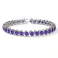 USD 4589,  Buy Tanzanite Bracelet Online &ndash; S-Link Tennis Bracelet With 4mm Round Stones 8.58 Cttw
