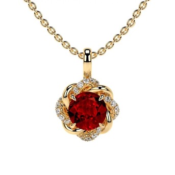 New York, Jewelry, USD 7225,  Shop Ruby Pendant &ndash; Natural Ruby Round Flower Pendant 1.15 Cttw Online