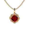 USD 7225,  Shop Ruby Pendant &ndash; Natural Ruby Round Flower Pendant 1.15 Cttw Online
