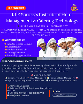 Bangalore, Education, BHM Course - Eligibility - Hotel Management Colleges In Bangalore