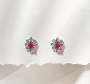 Mumbai, Jewelry, INR 937,  Silver Stone Stud Earrings | Stone Studded Silver Earrings | Padmam