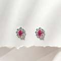 INR 937,  Silver Stone Stud Earrings | Stone Studded Silver Earrings | Padmam