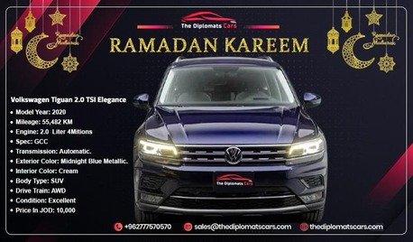 Amman, Vehicles, Cars & Trucks , JOD 10000,  Volkswagen Tiguan,  2020,  Automatic,  60000 KM,   2.0 TSI Elegance Diplomatic